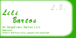 lili bartos business card